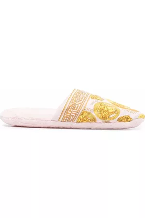 VERSACE Flat Shoes - Medusa-print slip-on slippers - Pink