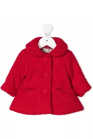 LA STUPENDERIA Bouclé single-breasted coat - Red