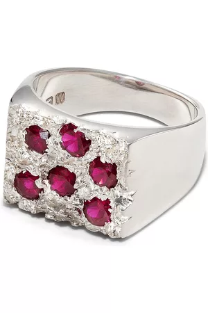 Bleue Burnham Grand Rose Garden sapphire signet ring - Silver
