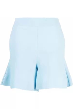 Stella McCartney Women Shorts - Peplum-hem crepe shorts - Blue