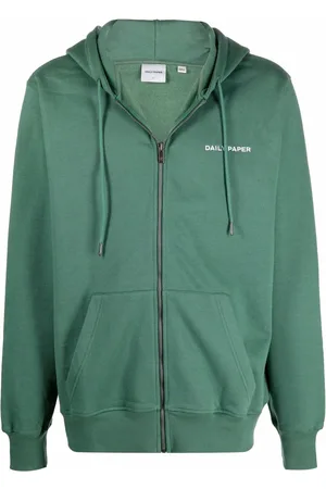 Daily paper Logo zipped drawstring hoodie