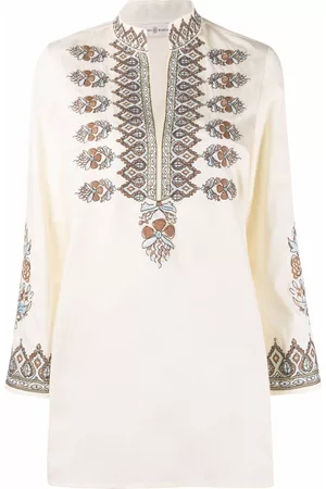 Tory Burch Women Tunics - Embroidered tunic top - Neutrals