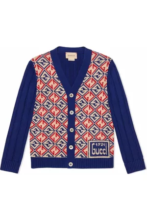 Gucci Boys Sweatshirts - Button-up ribbed cardigan - Blue
