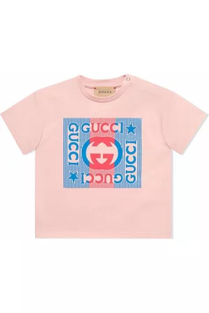 Gucci Short Sleeved T-Shirts - Logo-print short-sleeve T-shirt - Pink
