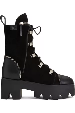 Giuseppe Zanotti Women Heeled Boots - Juliett platform hiking boots - Black