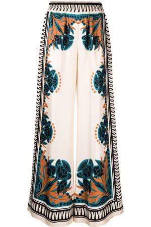 La DoubleJ Placée placed-print palazzo trousers