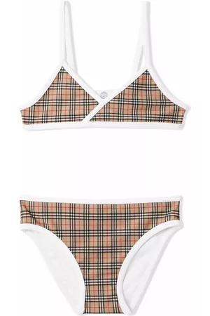 Burberry Check-print triangle bikini - Brown