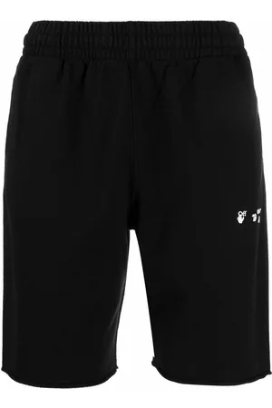 OFF-WHITE Men Sports Shorts - Logo-print cotton track shorts - Black