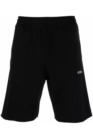OFF-WHITE Men Sports Shorts - Logo-print knee-length track shorts - Black