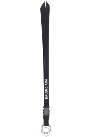 Balenciaga Men Keychains - Explorer logo-print lanyard - Black