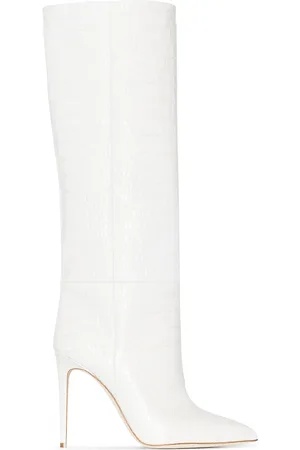 PARIS TEXAS 105mm crocodile-effect knee-high boots