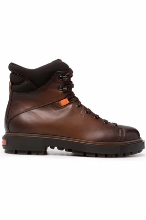 santoni Distressed lace-up mountain boots