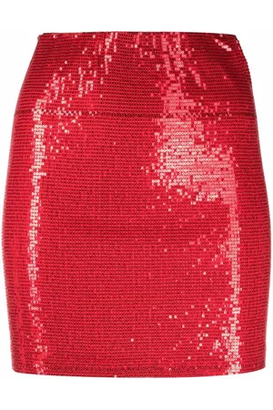 Atu Body Couture Women Sequin Mini Skirts - Sequin-embellished fitted mini skirt - Red