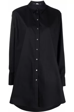Karl Lagerfeld Embellished-logo tunic shirt - Black