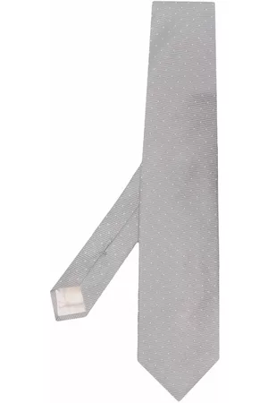 D4.0 Men Bow Ties - Textured silk tie - Grey
