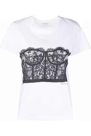 Alexander McQueen Women Bras - Bustier print T-shirt - White
