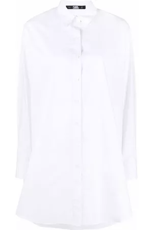 Karl Lagerfeld Embellished logo tunic shirt - White