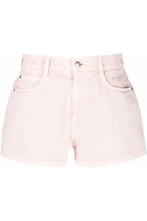 Stella McCartney Embroidered-logo mid-rise shorts