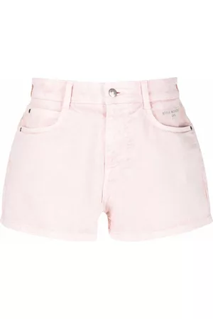Stella McCartney Women Shorts - Embroidered-logo mid-rise shorts - Pink