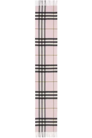 Burberry Scarves - The Classic check-pattern fringed scarf - Pink