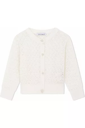 Dolce & Gabbana Pointelle trim knit cardigan - White