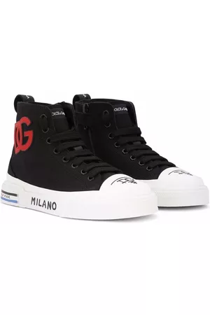 Dolce & Gabbana Boys High Top Sneakers - Portofino high-top sneakers - Black