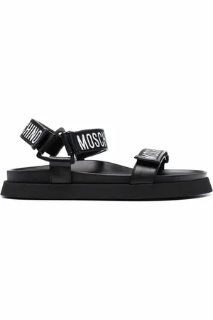 Moschino Logo strap leather sandals