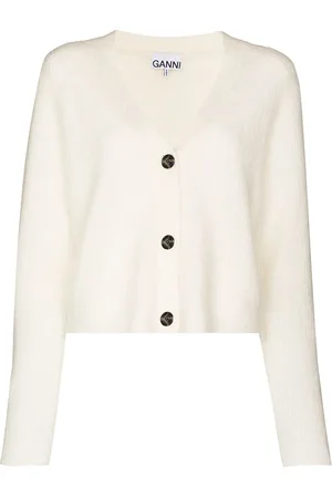 Ganni V-neck ribbed cardigan