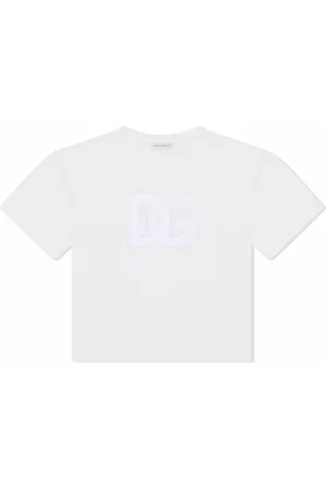 Dolce & Gabbana Girls T-shirts - DG logo-appliqué T-shirt - White
