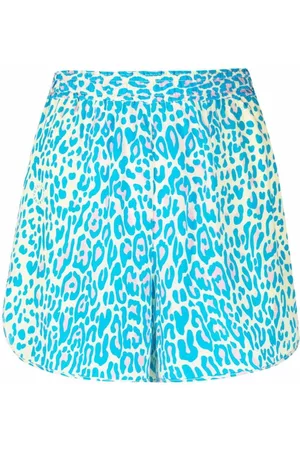 Stella McCartney Leopard-print shorts - Blue