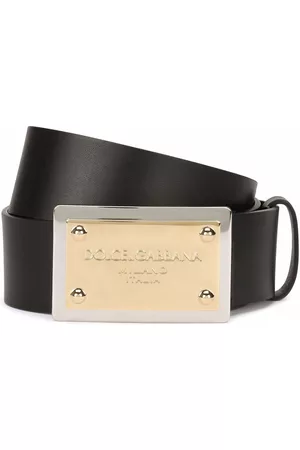 Dolce & Gabbana Men Belts - Calf leather logo-buckle belt - Black