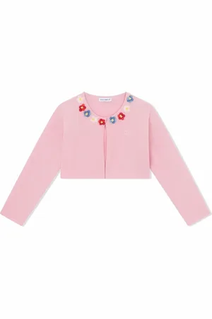 Dolce & Gabbana Floral-embroidered crop cardigan