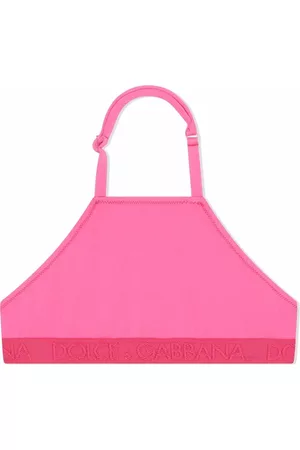 Dolce & Gabbana Girls Bikini Tops - Halterneck tank-bikini top - Pink