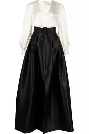 Sachin & Babi Women Evening Dresses - Zoe colour-block satin gown - Black