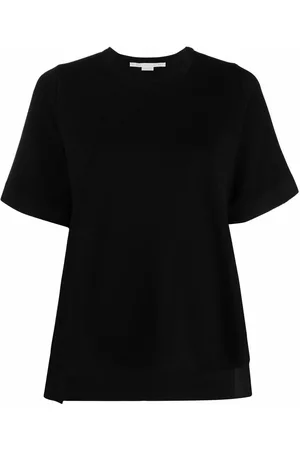 Stella McCartney Women Shorts - Strong Silhouette short-sleeve knitted jumper - Black