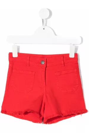 Stella McCartney Raw-cut cotton mini shorts - Red