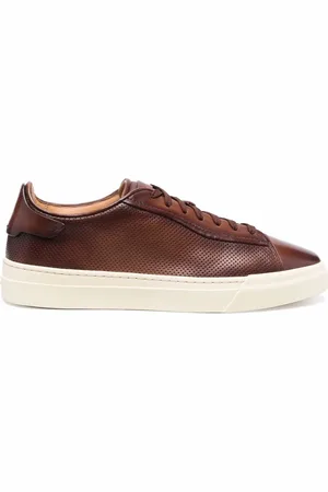 santoni Lace-up leather sneakers