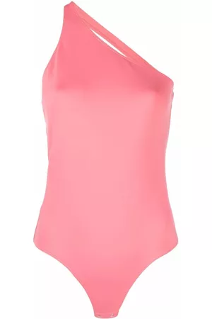 Alexander McQueen Women Backless Tops - Open-back asymmetric bodysuit - Pink