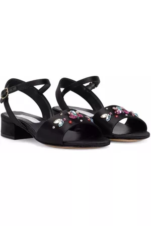 Dolce & Gabbana Rhinestone-embellished block-heel sandals - Black