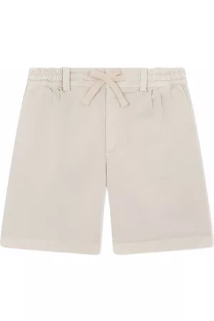 Dolce & Gabbana Boys Shorts - Drawstring stretch-cotton shorts - Neutrals