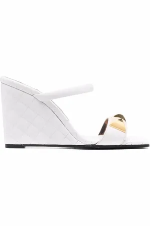Philipp Plein Matelasse leather wedges
