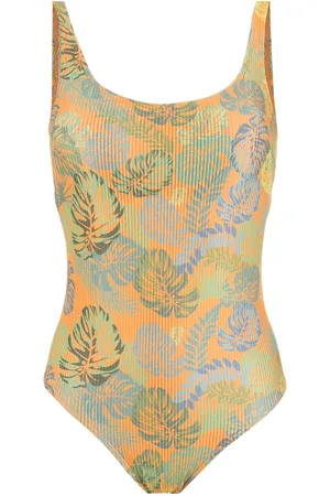 AMIR SLAMA Palm leaf print swimsuit