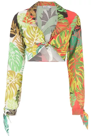 AMIR SLAMA Women Tops - Palm leaf print shirt - Multicolour