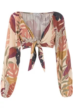 AMIR SLAMA Women Blouses - Palm leaf print cropped blouse - Multicolour