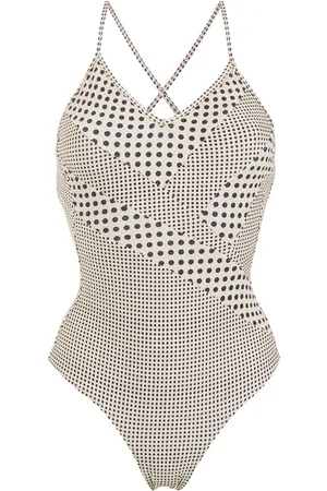 AMIR SLAMA Polka-dot print panelled swimsuit