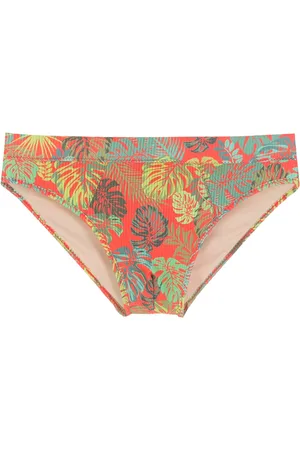 AMIR SLAMA Leaf print swim briefs