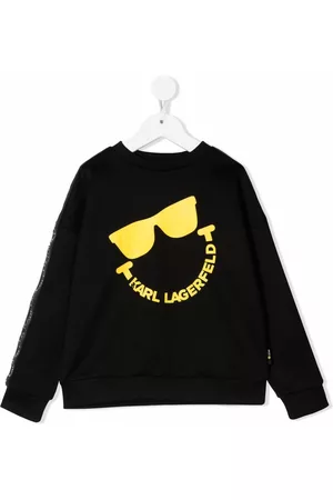 Karl Lagerfeld Boys Hoodies - Logo-print cotton sweatshirt - Black