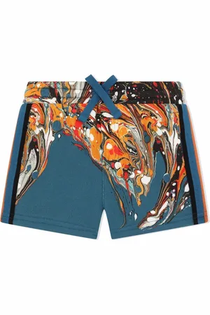 Dolce & Gabbana Marble-print cotton track shorts