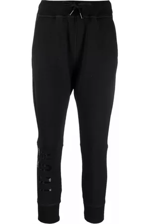 Dsquared2 Women Pants - Logo-print tapered cropped trousers - Black