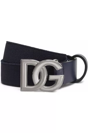 Dolce & Gabbana Belts - Logo-buckle leather belt - Blue